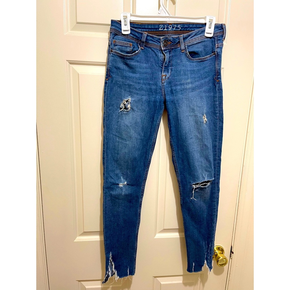 Zara skinny ripped jeans